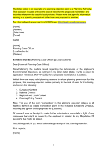 The letter below is an example of a planning objection sent to a