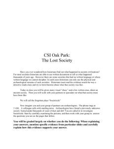 CSI Oak Park: The Lost Society