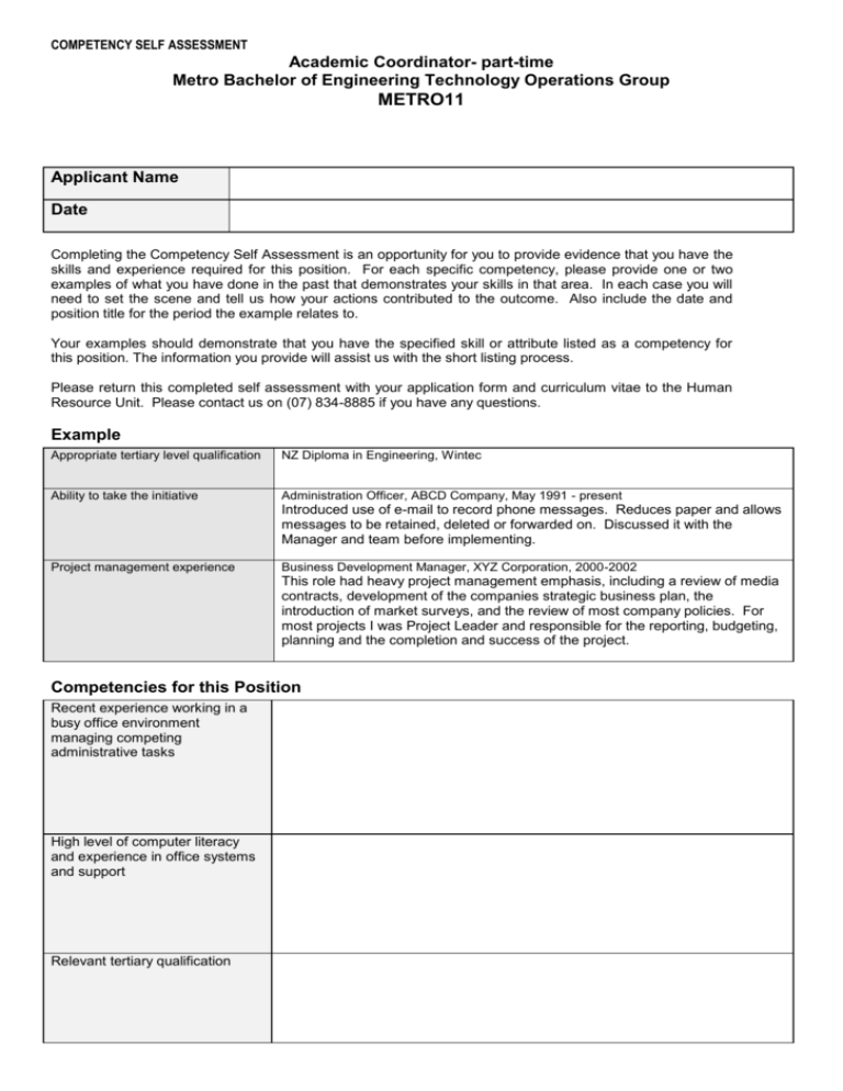  Self Assessment Project Management Skills 