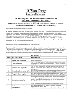 enduring materials - UCSD Continuing Medical Education