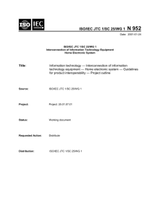 Project outline - ISO/IEC JTC 1/SC 25/WG 1 Home Page