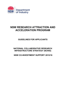 NCRIS 2015/16 RAAP Guidelines - NSW Chief Scientist & Engineer