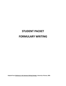 Student Packet-formulary writing