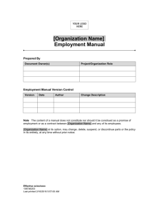 Employment Manual - General Growth Properties