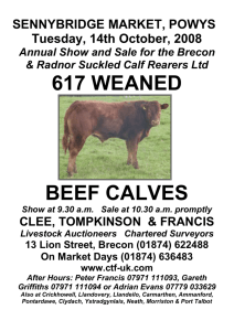 note to vendors - Brecon & Radnor Suckled Calf Rearers