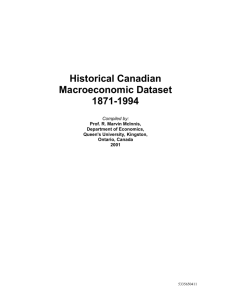 Historical Canadian Macroeconomic Dataset