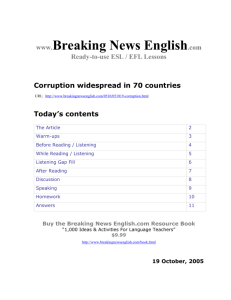 Corruption widespread in 70 countries