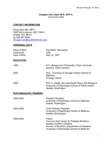 View or Dr. Opel`s CV