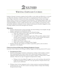 Criteria for General Education Writing Emphasis Courses