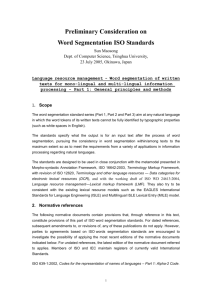 Preliminary Consideration on Word Segmentation ISO Standards