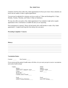 Day Admit Form - Chisholm Trail Pet Clinic, Inc