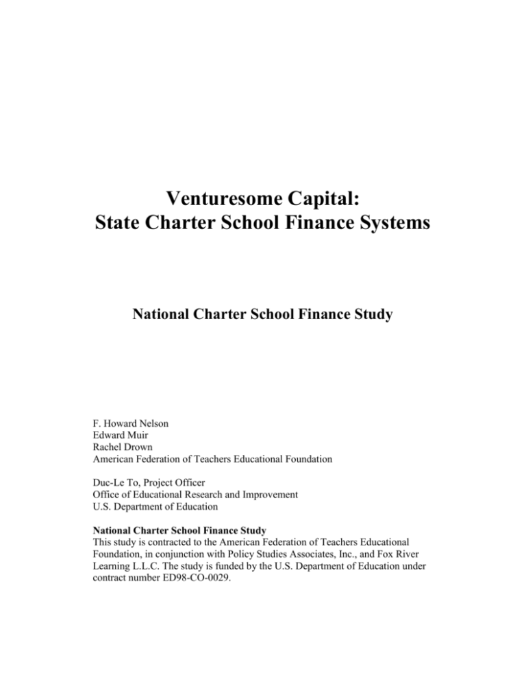 How States Pay For Charter Schools How States Pay For Charter Schools