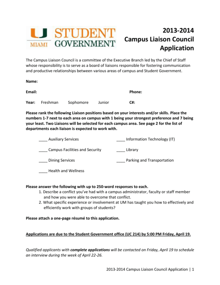 Application University Of Miami