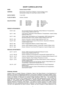 short curriculum vitae - British Renal Society