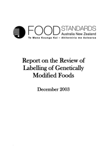 Report on the Review of Labelling of Genetically Modified Foods