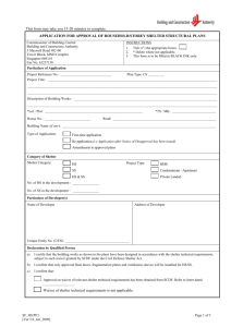 application for approval of household/storey shelter structural plans