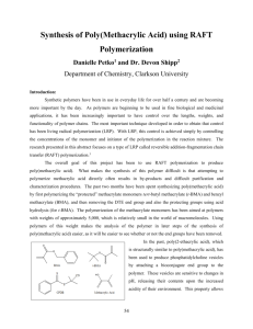 Synthesis of Poly(Methacrylic Acid) using RAFT Polymerization