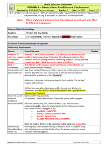 HSEF0924.6 - Asbestos meter panel removal checklist
