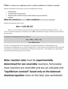 Notes on reaction rates, equilibrium and how to shift the equilibrium