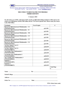 MEI STRUCTURED MATHS TEXTBOOKS