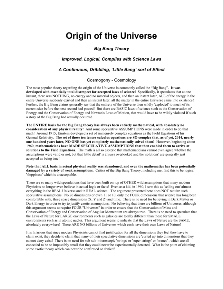 origin of the universe research essay