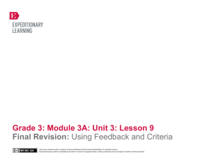 Grade 3 Module 3A, Unit 3, Lesson 9