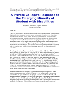 A Private College`s Response to the Emerging Minority of