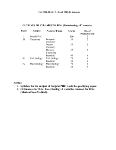 B.Sc. (Biotechnology) Part