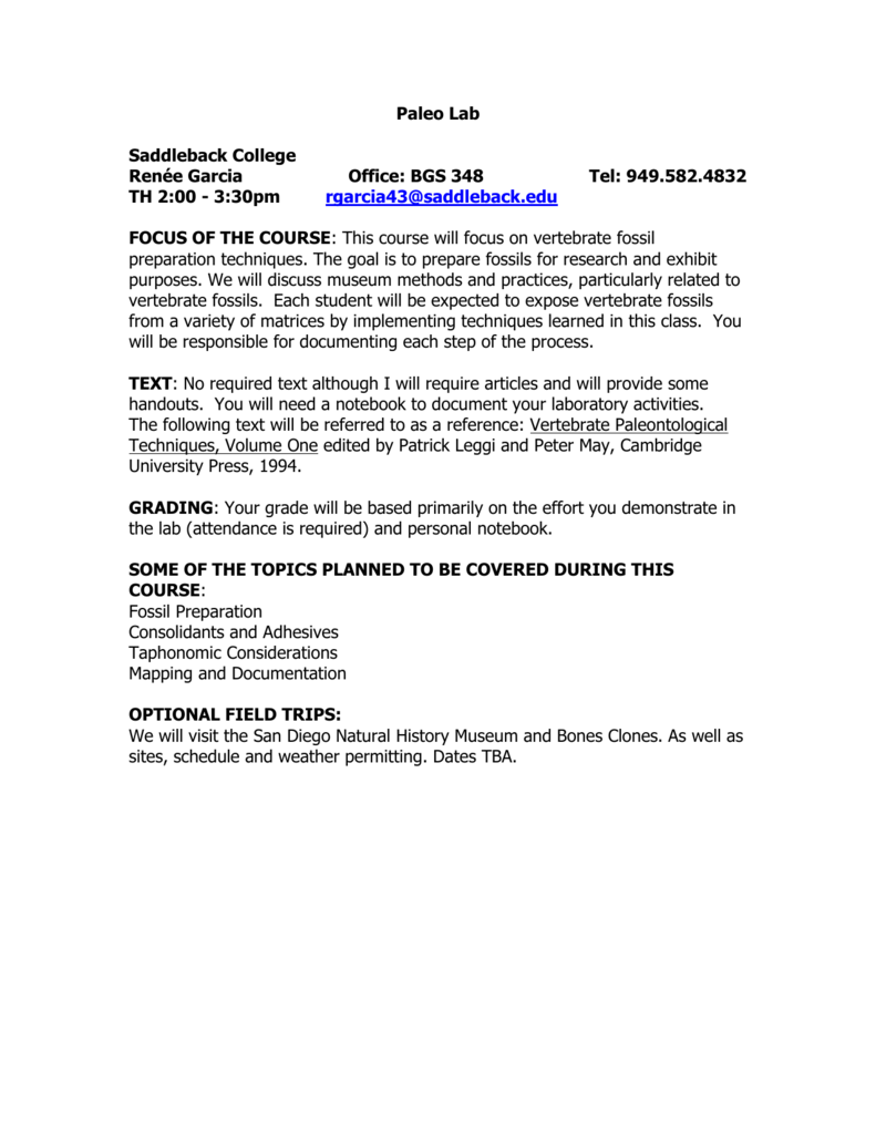 Saddleback Class Schedule Examples And Forms