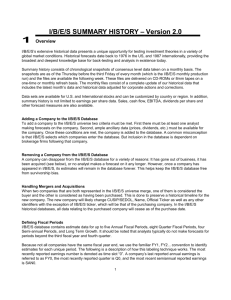 I/B/E/S HISTORY TAPE LAYOUT - Kent State University Libraries