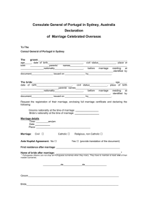 Declaration of marriage form