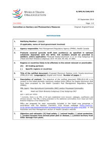 NCAN873-Canada-Proposed Maximum Residue Limit Fosetyl