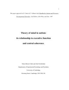 Theory of mind in autism - E