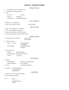 Chapter 3a Membrane Transport