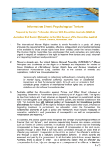 Factsheet: Psychological torture - People With Disability Australia