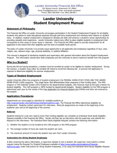 Student Employment Manual