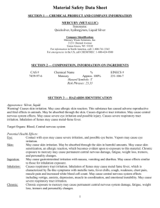 Material Safety Data Sheet