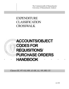 State Object Class/Code - University of Massachusetts Amherst