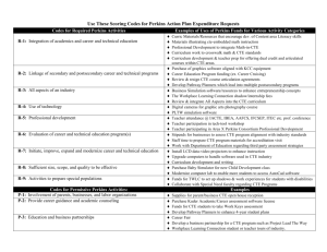 Use These Scoring Codes for Perkins Action Plan Expenditure