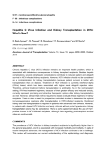 Hepatitis C Virus Infection and Kidney Transplantation in 2014