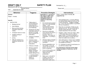 Safety Plan - Autism Ontario