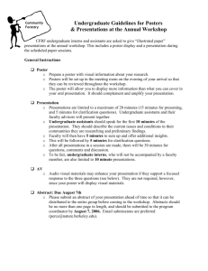 Guidelines for Presentations at Annual Workshop, 2001