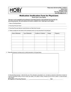 Medication Verification Form for Physicians