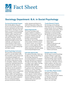Social Psychology Major Fact Sheet