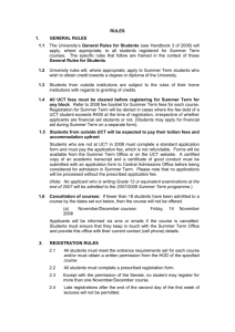 3. rules for courses offered during summer term 2008/2009