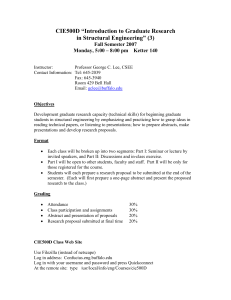 CIE500D Structural Engineering Seminar Course