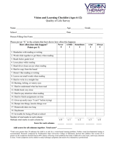 Vision and Learning Checklist (Ages 6-12)