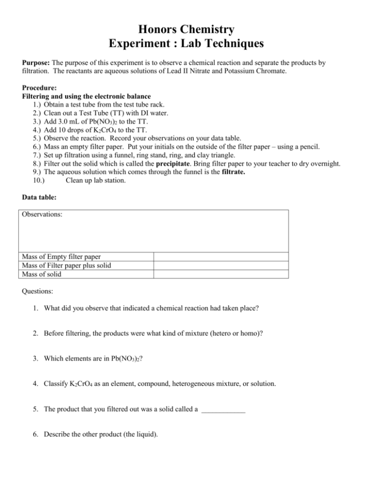 experiment 1 basic laboratory operations answers