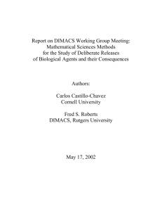 Report on DIMACS Workshop: Mathematical Sciences Methods for