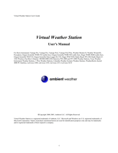 Virtual Weather Station User`s Manual